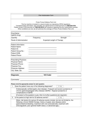 Proton Pump Inhibitors Prior Authorization Form