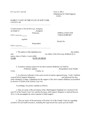 Stipulation for Child Support