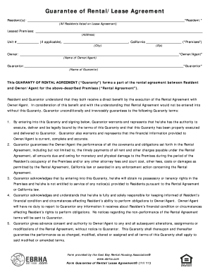 Guarantee of Rental Lease Agreement