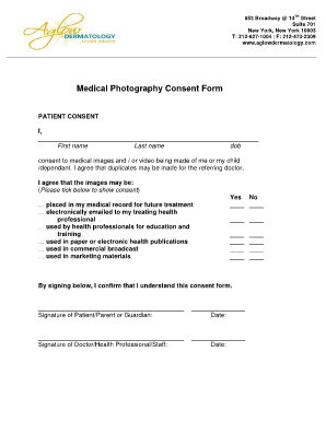 medical photography consent form