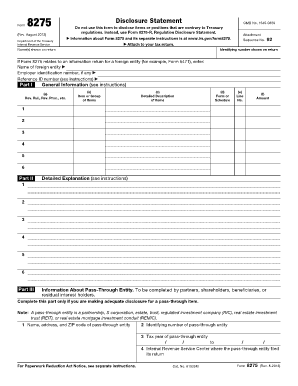 IRS Form 8275 Disclosure Statement