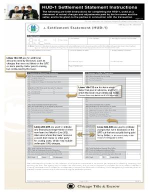 What is a hud 1 form - hud 1 settlement statement instructions