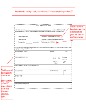 Please remember to enlarge the wallet card to 5 inches by 7 inches before submitting it to PennDOT - dmv state pa