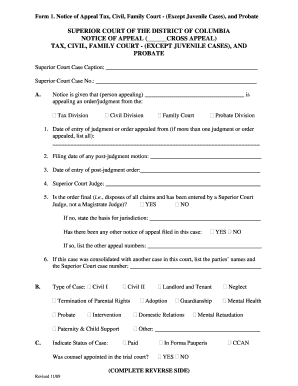 Notice of Appeal Form