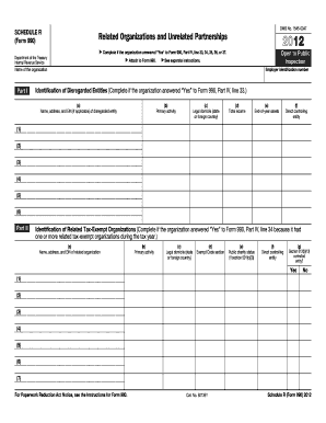 Schedule R Form 990 Related Organizations