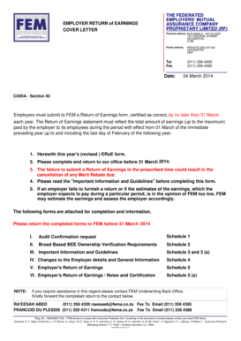 South Africa Employer Return of Earnings Form