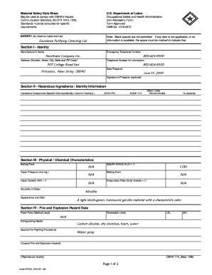 Material Safety Data Sheet for Exuviance Purifying Cleansing Gel
