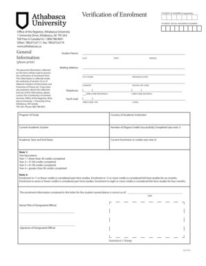 Verification of Enrolment Form