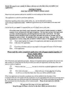Massachusetts Notary Public Application
