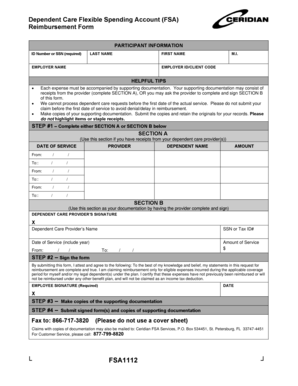 Dependent Care FSA Reimbursement Form