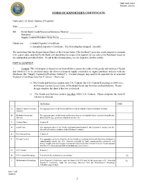 Locker surrender letter - FORM OF EXPORTER'S CERTIFICATE 1 - Export-Import Bank of the ... - exim