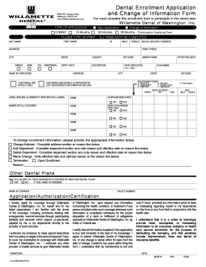 Dental Enrollment Application