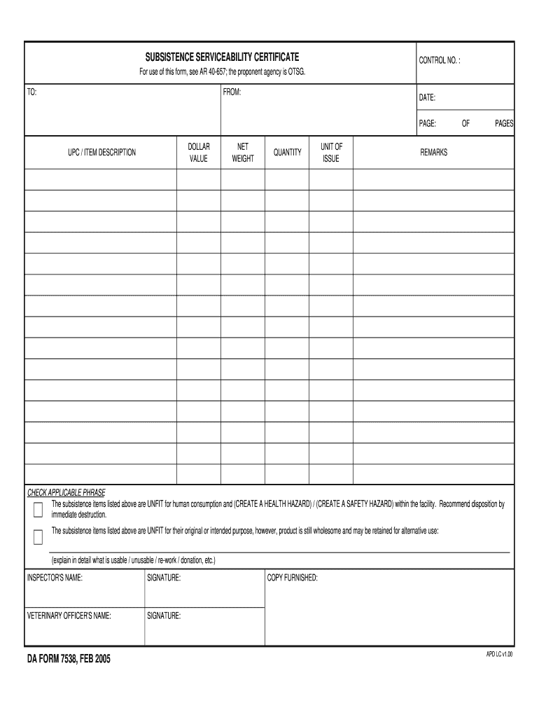 da form 7538 Preview on Page 1