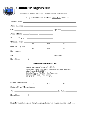 Contractor Registration Form
