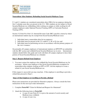 Nonresident Alien Student Tax Refund Guide
