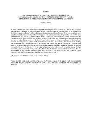 Notice from Tenant to Landlord Withholding Rent