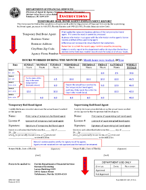 Temporary Bail Bond Agent Employment Report