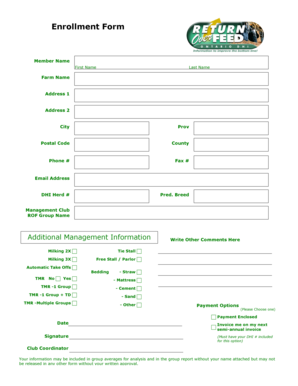 Farm Management Enrollment Form