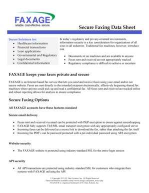 Fillable Online Secure Faxing Data Sheet - FAXAGE Fax Email Print ...