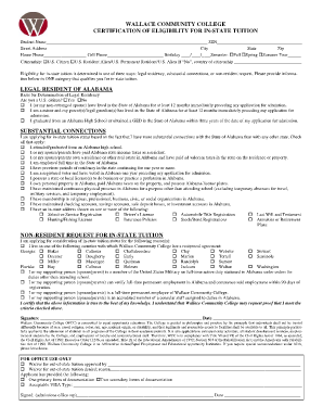 Wallace Community College In-State Tuition Certification