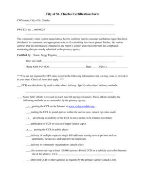 City of St. Charles Certification Form