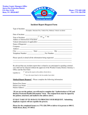 Incident Report Request Form