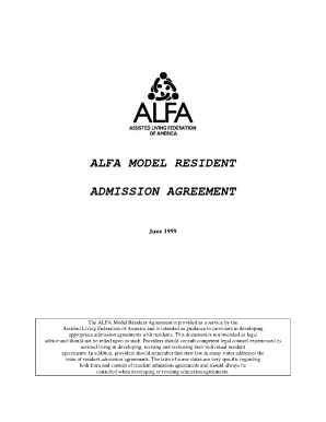 Alfa model resident admission agreement form