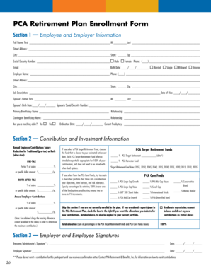 PCA Retirement Plan Enrollment Form