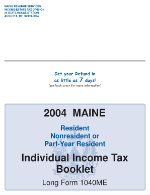 Maine Individual Income Tax Form 1040ME