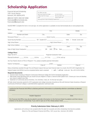 Scholarship Application Form