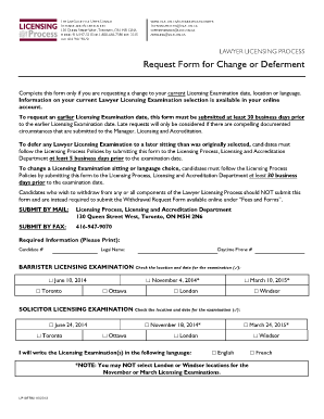 Lawyer Licensing Process Request Form