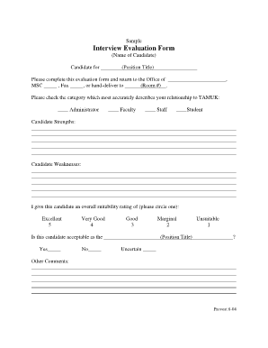 Interview Evaluation Form