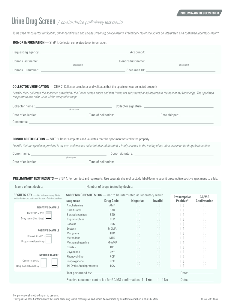 Urine Drug Testing Form Fill Online, Printable, Fillable, Blank