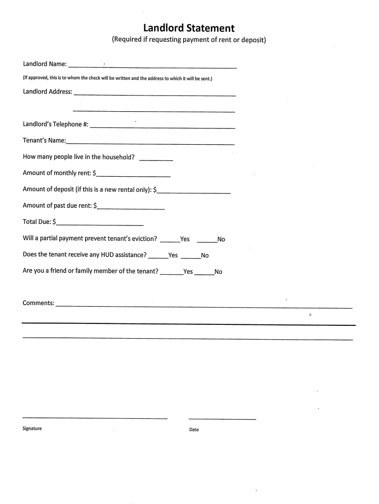 Landlord Statement Netherlands Fill Online Printable Fillable