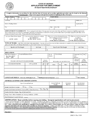 Georgia State Employment Application