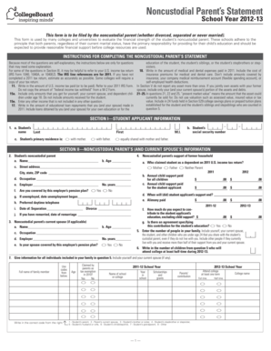 Noncustodial Parent's Statement Form