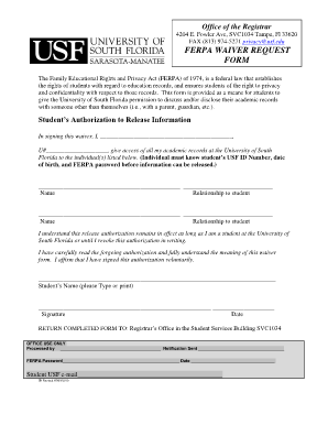 FERPA Waiver Request Form