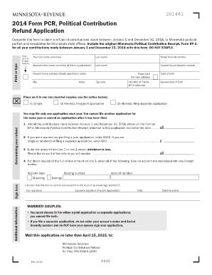 Minnesota Political Contribution Refund Application
