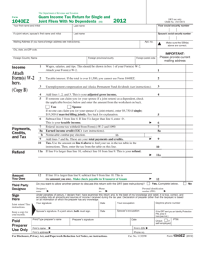 Guam Income Tax Return 1040EZ