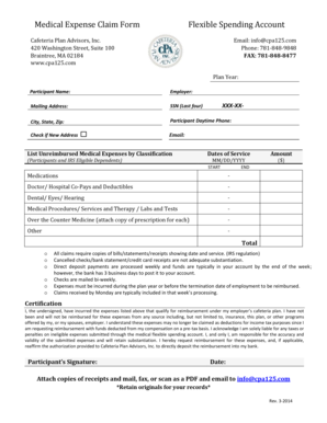 Medical Expense Claim Form