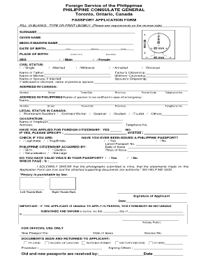 Philippine Passport Application Form