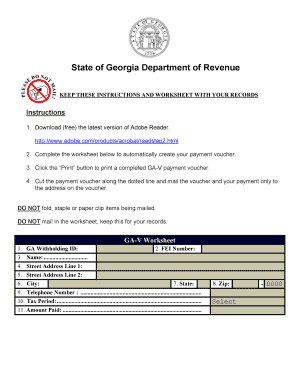 Georgia Withholding Payment Voucher