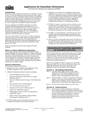 US Federal Civil Service Retirement Application