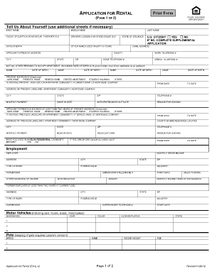 Application for Rental