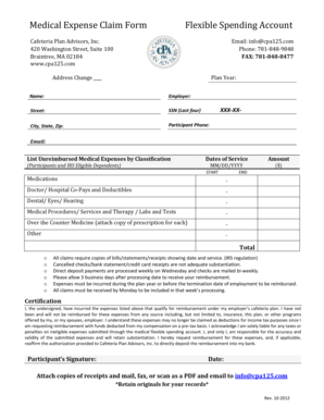 Medical Expense Claim Form
