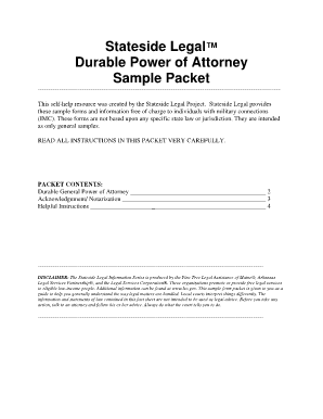 Durable Power of Attorney for Military Personnel