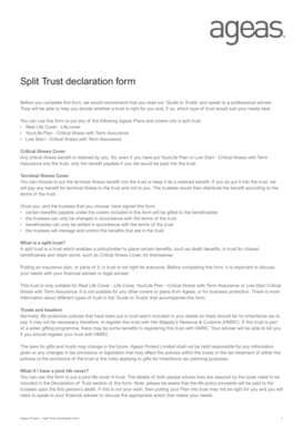 Ageas Protect Split Trust Declaration Form