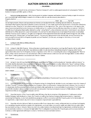 Oklahoma Auction Service Agreement