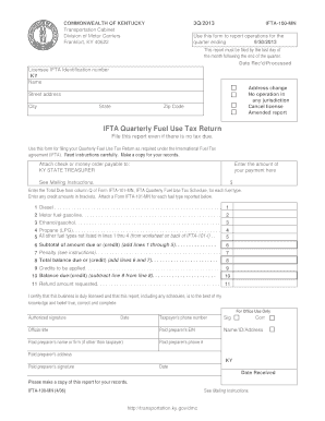 Kentucky IFTA Quarterly Fuel Use Tax Return