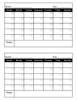 Blank Calendar Template